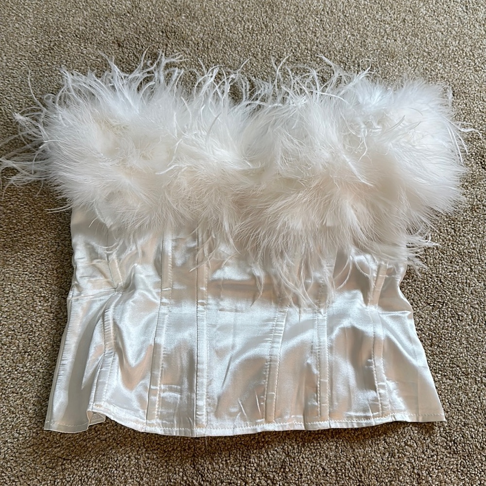Commissioned White Feather Corset